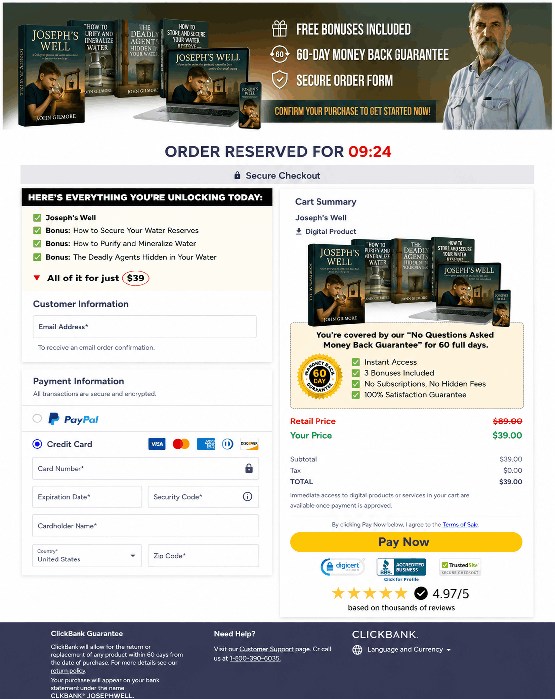 Joseph's Well order-page